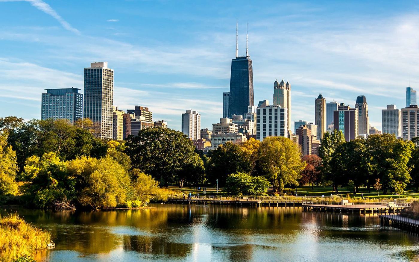 Chicago skyline from Lincoln Park